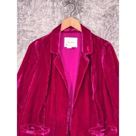 Anthropologie Jacket Medium Womens Velvet Tulip Hem Blazer - Picture 2 of 8